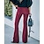 cheap Pants-Women&#039;s Bell Bottom Chinos Pants Trousers Corduroy claret Black Pink Fashion Mid Waist Casual Weekend Full Length Micro-elastic Plain Comfort S M L XL 2XL