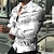 billige grafiske skjorter til mænd-Herre Skjorte Grafisk skjorte Bogstaver Aftæpning Hvid Rød Blå Brun Grøn 3D-udskrivning udendørs Gade Langærmet Trykt mønster Knap ned Tøj Mode Designer Afslappet Åndbart