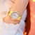 זול שעוני קוורץ-שעון יד קווארץ ל נשים אנלוגי קווארץ אופנה פאר בלינג ריינסטון צמיד מתכת אל חלד מתכת אל חלד