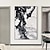 זול ציורים אבסטרקטיים-עבודת יד מצוירת בעבודת יד ציור שמן קיר אמנות מודרנית אבסטרקטית ציור שחור ולבן קישוט הבית תפאורה קנבס מגולגל ללא מסגרת לא מתוח