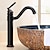 זול קלאסי-ברז כיור אמבטיה עתיק Orb שחור, ערכת ברזים מרכזית סט עם ידית אחת ברזי אמבטיה עם חור אחד עם מתג חם וקר