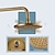 billiga Duschkranar-duschsystemset, handdusch ingår utdragbar regn i vintagestil lantlig antik mässingsfäste utanför keramisk ventil badkar duschblandare
