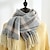 cheap Women&#039;s Scarves-Winter New Women&#039;s Plaid Scarves Knit Mix Color Long Tassel Shawl Wraps  Ponchos Cape Scarves Thicken Warm Soft Female Scarf