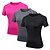 cheap Yoga Tops-Women&#039;s Compression Shirt 3 Pack Short Sleeve Base Layer Top Casual Athleisure Spandex Breathable Quick Dry Lightweight Fitness Gym Workout Running Sportswear Activewear Solid Colored Black+Gray