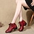 cheap Ballroom Shoes &amp; Modern Dance Shoes-Women&#039;s Dance Boots Dance Shoes Stage Practice Outdoor Ankle Boots Lace Splicing Mesh Thick Heel Lace-up White Black Red