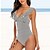 cheap One-Pieces-Women&#039;s Swimwear One Piece Bathing Suits Normal Swimsuit Printing Deep V Plunge White Black Sky Blue Royal Blue Plunge Padded Bodysuit Bathing Suits Vacation Beach Wear Sexy