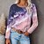 cheap Tees &amp; T Shirts-Women&#039;s T shirt Tee Pink Print Graphic Casual Weekend Long Sleeve Round Neck Basic Regular Painting S