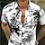 abordables chemises hawaïennes à revers pour hommes-Homme Chemise Chemise graphique Chemise Aloha Floral Col rabattu Noir Vert Arc-en-ciel 3D effet Extérieur Plein Air Manche Courte 3D Bouton bas Vêtement Tenue Mode Design Décontractées Respirable