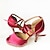 Недорогие Обувь для латиноамериканских танцев-Жен. Обувь для латины Обувь для сальсы В помещении Профессиональный стиль ЧаЧа Блестящий кристалл с блестками и драгоценными камнями Платформа Каблук &quot;Клеш&quot; С пряжкой Взрослые Черный Темно-красный