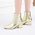 cheap Ankle Boots-Women&#039;s Boots Metallic Boots Heel Boots Daily Solid Colored Booties Ankle Boots Winter Chunky Heel Pointed Toe Classic PU Leather Zipper Silver Black Gold