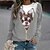 cheap Hoodies &amp; Sweatshirts-Women&#039;s Sweatshirt Pullover Print Active Streetwear Gray Dog 3D Daily Long Sleeve Round Neck S M L XL XXL 3XL