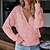 cheap Sweaters-Women&#039;s Jumper Crochet Knit Knitted V Neck Solid Color Outdoor Daily Stylish Casual Winter Fall Blue Pink S M L