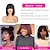 cheap Synthetic Trendy Wigs-Winona Ryder Wig Short Bob Wigs Human Hair 8 Inch Virgin Hair None Lace Front Straight Short Human Hair Bob Wigs for Black Women Remy Black Wig with Bangs Natural Black Colour Christmas Party Wigs