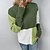 cheap Sweaters-Women&#039;s Pullover Sweater Jumper Jumper Ribbed Knit Patchwork Knitted Turtleneck Color Block Outdoor Daily Stylish Casual Winter Fall Green Dark Gray S M L
