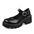זול נעלים שטוחות לנשים-בגדי ריקוד נשים שטוחות לבש נעליים מרי ג׳ין לוליטה יומי צבע אחיד אחיד קיץ אבזם עקב גבוה עקב טריז בוהן עגולה אלגנטית יום יומי פרפי הליכה עור PU דמוי עור רצועת קרסול שחור מט שחור בז&#039;