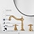 cheap Multi Holes-Bathroom Sink Faucet,Widespread Two Handle Three Holes, Brass Bath Taps, Brass Bathroom Sink Faucet Contain with Cold and Hot Water