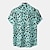 お買い得  メンズグラフィックシャツ-男性用 シャツ グラフィックシャツ レオパード 折襟 ブラック / グレー ホワイト ピンク ネイビーブルー ブルー カジュアル 日常 半袖 衣類 トロピカル風 デザイナー