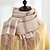 Недорогие Женские шарфы-Новые зимние женские клетчатые шарфы, вязаные смешанные цвета, длинная шаль с кисточками, накидки, пончо, накидки, шарфы, утолщенный теплый мягкий женский шарф