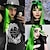 billige Kostymeparykk-kaneles halv svart halv grønn parykk langt rett hår med pannelugg cosplay naturlig bølget parykk for jenter cosplay party show halloween parykk