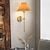 abordables Appliques murales LED-lightinthebox appliques murales 1 pièces abat-jour en tissu blanc applique murale dorée support de colonne éclairage mural salle de bain commode lampe câblée applicable au salon chambre à coucher