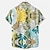 billiga hawaiianska lapelskjortor för män-Herr Skjorta Hawaii skjorta Grafisk skjorta Aloha skjorta Blommig Leopard Landskap Nedvikt Vit Gul Marinblå Blå Dammig blå 3D-tryck Utomhus Gata Kort ärm Mönster Button-Down Kläder Mode Designer