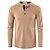 cheap Men&#039;s Henley Shirts-Men&#039;s Waffle Henley Shirt Long Sleeve T shirt Tee Wine Dark Gray White Black khaki Blue Solid Color V Neck Casual Daily Button-Down Clothing Clothes Casual Waffle