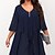 cheap Plus Size Party Dresses-Women‘s Plus Size Curve Work Dress Holiday Dress Swing Dress Classic Holiday Date Vacation Midi Dress Ruched Mesh V Neck Half Sleeve Solid Color Plain Regular Fit Wine Dark Blue Fall Winter