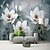 billige Blomster- og planter bakgrunnsbilde-art deco 3d veggmaleri tapet stort blomsterbilde egnet for hotell stue soverom lerret materiale