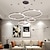 abordables Éclairages circulaires-4 lumières led 110w anneau cercle lustre led moderne pendentif lumières or café pour salon bar chambre bureau 4 couches dimmable avec télécommande uniquement dimmable avec télécommande