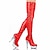 baratos Botas de dança-botas de dança femininas sapatos de dança do poste performance sola clara estiletes botas acima do joelho botas plataforma com cadarço salto alto fino dedo do pé redondo zíper preto rosa rosado para adultos vermelho claro