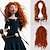 cheap Costume Wigs-Merida Wigs Blue Bird Long Curly Orange Brave Princess Cosplay Red Hair Synthetic Deep Wave  Wigs for Girls Party Show Heat Resistant Fiber