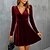 cheap Party Dresses-Women&#039;s Party Dress Velvet Dress A Line Dress Mini Dress Black Wine Army Green Pure Color Long Sleeve Winter Fall Spring Ruched Fashion V Neck Slim Party Winter Dress Daily 2022 S M L XL