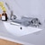 Недорогие Несколько отверстий-смеситель для раковины ванной комнаты с двумя ручками из хрусталя, матовый черный / хромированный водопад, широко распространенный смеситель для ванной комнаты с 3 отверстиями для ванны или раковины