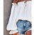 cheap Blouses &amp; Shirts-Women&#039;s Blouse Shirt Pink Light Blue White Lace up Ruffle Plain Holiday Weekend Long Sleeve Off Shoulder Streetwear Casual Regular Loose Fit S