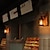 abordables Apliques de pared-Lámparas de pared creativas de estilo vintage de 33 cm, apliques de pared de diseño de linterna de madera / bambú, hierro, interior, exterior, dormitorio, pasillo, luz de pared 110-120 / 220-240v
