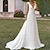 cheap Wedding Dresses-Hall Simple Wedding Dresses A-Line V Neck Sleeveless Sweep / Brush Train Chiffon Bridal Gowns With Pleats Pearls 2024