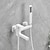 billige Badekarsarmaturer-badekar vandhane dobbelt tud vægmonteret hvid, badekar påfyldningsbatteri af messing med håndbruserhåndtag, keramisk ventil enkeltgrebskontrol