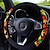 cheap Steering Wheel Covers-Elastic Car Steering Wheel Cover Ethnic Style Print Anti-slip Car Styling Car Steering-wheel Cover Car Interior Accessories 38cm