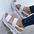 cheap Women&#039;s Sandals-Women&#039;s Sandals Platform Sandals Plus Size Ankle Strap Sandals Outdoor Daily Beach Solid Color Solid Colored Summer Buckle Platform Wedge Heel Open Toe Casual Minimalism Walking PU Leather Faux
