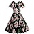 Χαμηλού Κόστους Ιστορικές &amp; Vintage Στολές-Ρετρό / Βίντατζ Δεκαετία του 1950 Swing φόρεμα Φόρεμα Flare Μέχρι το γόνατο Γυναικεία Φλοράλ Στρογγυλή Λαιμόκοψη Μασκάρεμα Πάρτι Πάρτι Τσαγιού Καθημερινά Φόρεμα