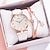 levne Quartz hodinky-luxusní křišťál dámský náramek křemenné hodinky módní diamantové dámské křemenné hodinky dámské sportovní šaty růžový ciferník náramkové hodinky