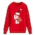 preiswerte Tops-Familie Oberteile Pullover Baumwolle Buchstabe Emoji Täglich Schwarz Rote Langarm Täglich Passende Outfits