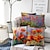 Χαμηλού Κόστους στυλ λουλουδιών και φυτών-σετ 4 καλλιτεχνικών λουλουδιών τετράγωνο διακοσμητικό πέταμα μαξιλαροθήκες μαξιλάρι καναπέ καλύπτει σπιτικό καναπέ διακοσμητικό faux λινό κάλυμμα μαξιλαριού για καναπέ καναπέ κρεβάτι καρέκλα κόκκινο