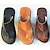 billige Herresandaler-menns pu skinn sandaler uformell vintage strand daglig utendørs svart khaki kaffe retro sko flip flops leiligheter tøfler sommer