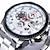 お買い得  機械式腕時計-forsining 3 ダイヤル カレンダー ステンレス鋼男性機械式自動腕時計トップ ブランド高級ミリタリー スポーツ男性時計