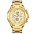 お買い得  クォーツ腕時計-naviforce メンズ 腕時計 スポーツ 防水 ステンレススチール ファッション 高級 ゴールド 腕時計 日付 時計 クォーツ 腕時計