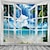 abordables Décoration Murale-fenêtre paysage mur tapisserie art décor couverture rideau suspendu maison chambre salon décoration cocotier mer océan plage