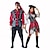 preiswerte Kostüme für Paare und Gruppen-Piraten der Karibik Kostüme für Paare Herren Damen Film Cosplay Cosplay Rot Weste oben Kleid Karneval Maskerade Polyester