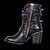 cheap Ankle Boots-Women&#039;s Boots Slouchy Boots Plus Size Booties Ankle Boots Outdoor Daily Booties Ankle Boots Winter Lace-up High Heel Chunky Heel Round Toe Vintage Casual Industrial Style PU Leather PU Zipper Black
