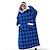 cheap Wearable Blanket-Christmas Wearable Blanket Sweatshirt for Women and Men, Super Warm and Cozy Giant Blanket, Thick Flannel Blanket with Sleeves and Giant Pocket